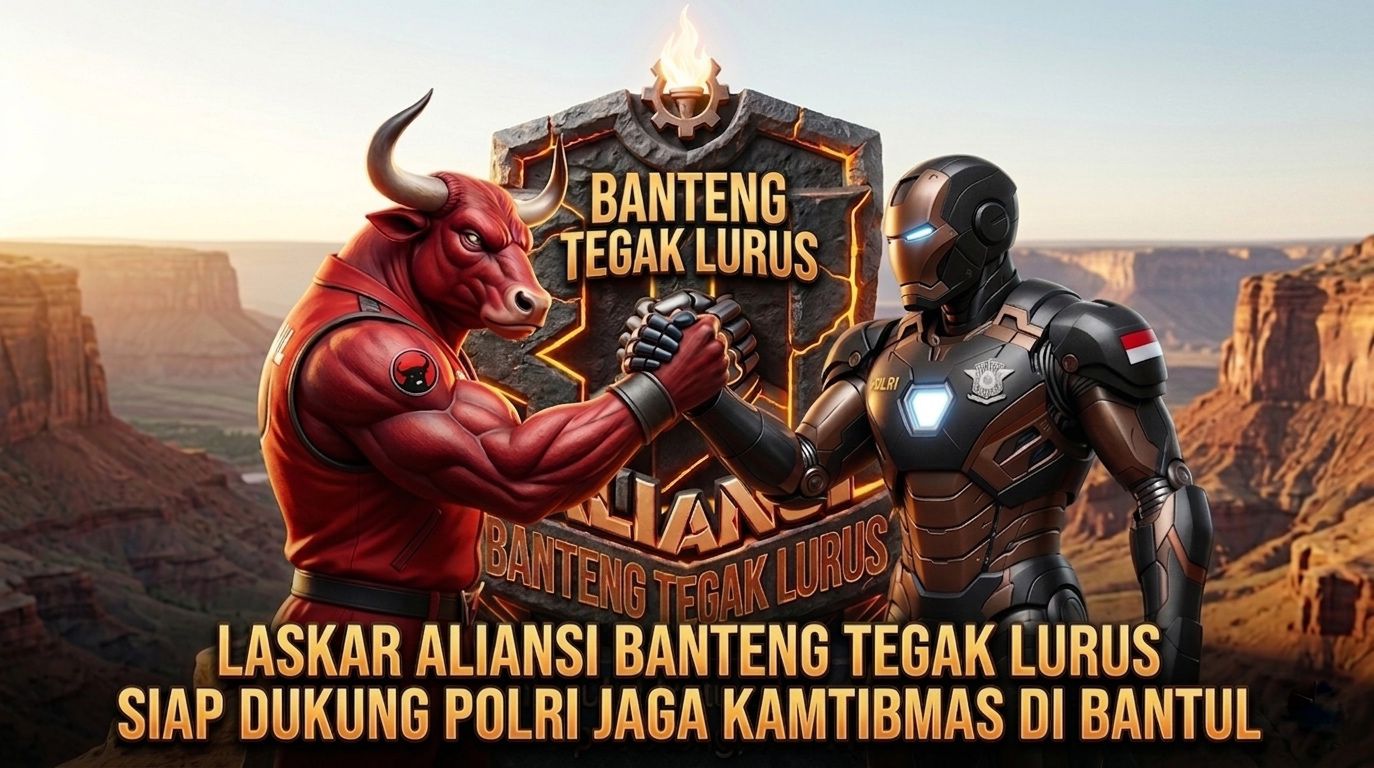 Laskar Aliansi Banteng Tegak Lurus Siap Dukung Polri Jaga Kamtibmas di Bantul