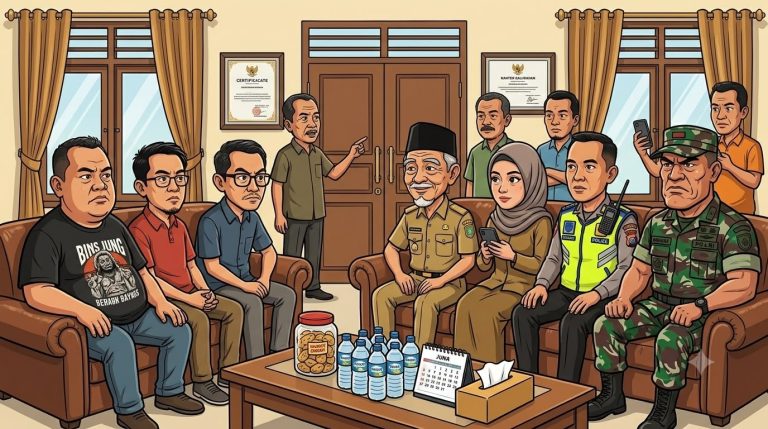 WARGA PADUKUHAN BANYON KOMITMEN SENANTIASA BERKOORDINASI DENGAN POLRI SAAT SAMPAIKAN ASPIRASI